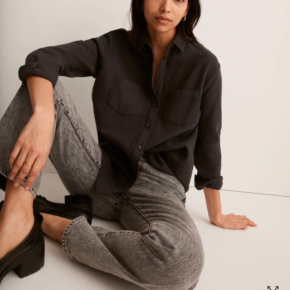 Madewell Drapey Moleskin Button-Down Shirt
